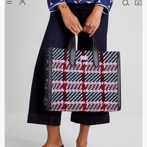 Kate Spade Pink and Black Plaid Tote